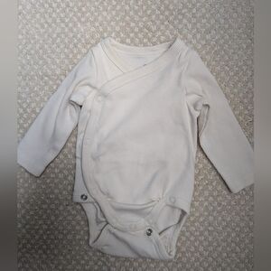 H&M Ribbed Kimono-Style Long Sleeve Bodysuit - Off-White